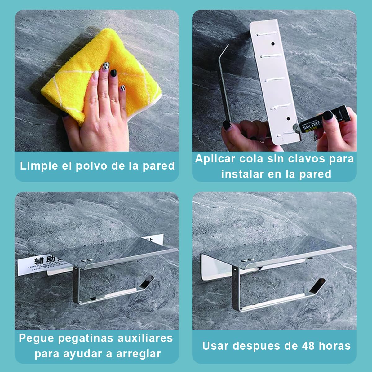 HASTHIP Toilet Paper Holder Shelf - Wall Mounted Stainless Steel Toilet Paper Holder with Phone Shelf, Toilet Paper Roll Holder for Bathroom Accessories (Sliver) HASTHIP Toilet Paper Holder Shelf - Wall Mounted Stainless Steel Toilet Paper Holder with Phone Shelf, Toilet Paper Roll Holder for Bathroom Accessories (Sliver)